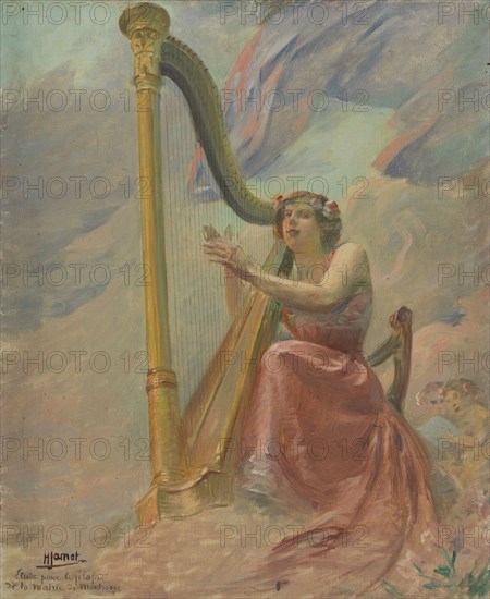 Esquisse pour la salle des mariages de la mairie de Montrouge : La Musique, c.1912. Creator: Henri Pierre Jamet.