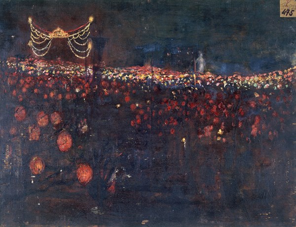 Fête de nuit, place de la Nation, à l'occasion de l'inauguration du monument à la..., 1899. Creator: Victor Marec.
