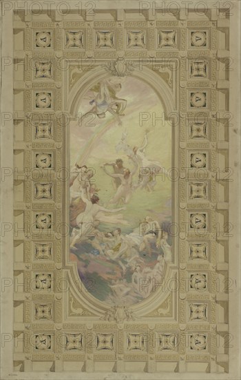 Sketch for a reception room in the Hôtel de Ville, Paris : Gaiety. Farandole, 1892.  Creator: Eugene Martial Simas.