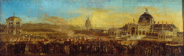 Fete of May 10,1852, at Champ-de-Mars; departure of the Prince-President, after blessing of the... Creator: Unknown.