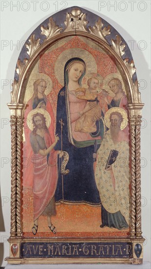 Madonna and Child with Saint John the Baptist, Saint Bartholomew, Saint..., between 1300 and 1400. Creator: Unknown.