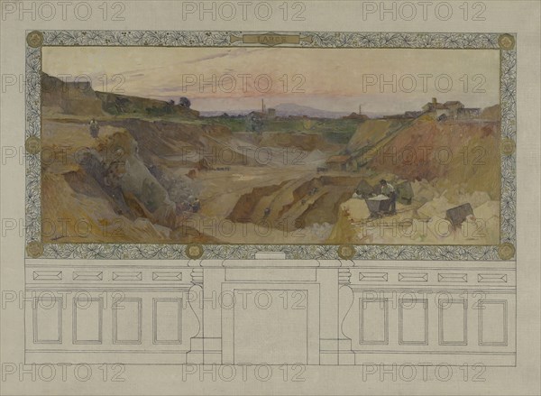 Esquisse pour la salle des fêtes de la mairie de Vanves : Labor, between 1902 and 1903. Creator: Henri Gaston Darien.