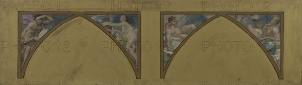 Esquisse pour l'Hôtel de Ville de Paris : Les oeuvres philosophiques de Voltaire..., c.1890. Creator: Albert Maignan.