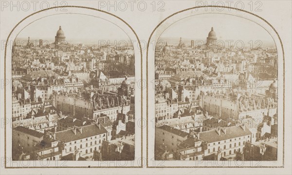 Panorama of Paris taken from the towers of Saint-Sulpice church, 6th arrondissement..., c1850-1860. Creator: Unknown.