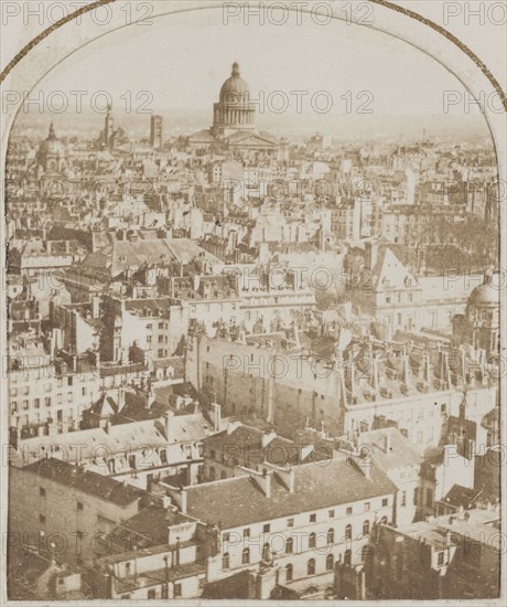 Panorama of Paris taken from the towers of Saint-Sulpice church, 6th arrondissement..., c1850-1860. Creator: Unknown.