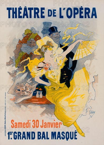 Affiche pour le "Théâtre de l'Opéra. Samedi 30 Janvier 1897. Premier Grand Bal Masqué"., c1897. Creator: Jules Cheret.