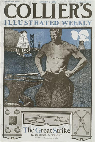 Collier's Illustrated Weekly, The Great Strike By Carrol D. Wright, United States..., c1901. Creator: Edward Penfield.