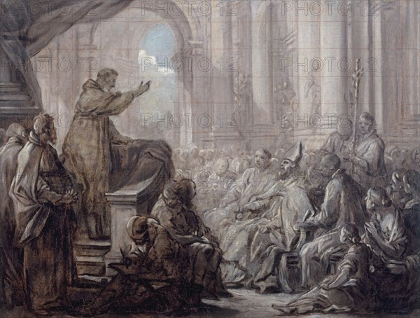 La prédication de saint Augustin devant Valère. Esquisse pour le tableau du chœur de..., c1755. Creator: Carle van Loo.