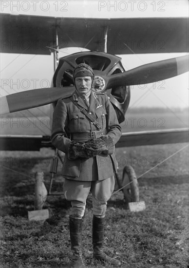 Allied Aircraft - Demonstration At Polo Grounds; Col. Charles E. Lee, British Aviator..., 1917. Creator: Harris & Ewing.