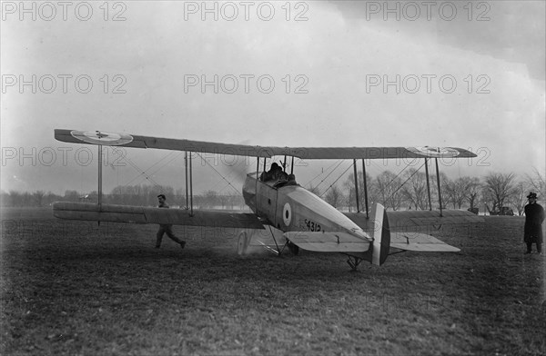 Allied Aircraft - Demonstration At Polo Grounds; Col. Charles E. Lee, British Aviator..., 1917. Creator: Harris & Ewing.