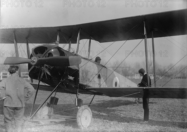 Allied Aircraft - Demonstration At Polo Grounds; Col. Charles E. Lee, British Aviator..., 1917. Creator: Harris & Ewing.