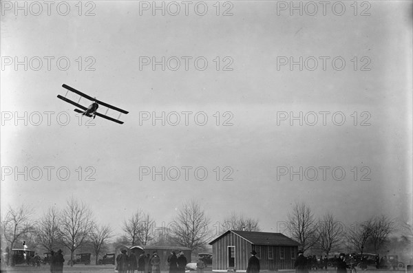 Allied Aircraft - Demonstration At Polo Grounds; Col. Charles E. Lee, British Aviator..., 1917. Creator: Harris & Ewing.