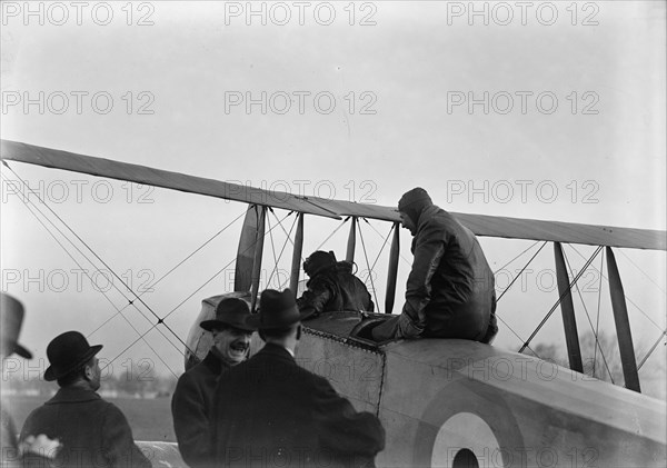 Allied Aircraft - Demonstration At Polo Grounds; Col. Charles E. Lee, British Aviator..., 1917. Creator: Harris & Ewing.