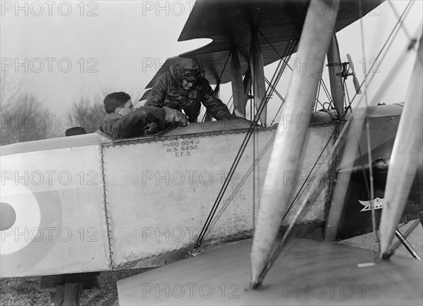 Allied Aircraft - Demonstration At Polo Grounds; Col. Charles E. Lee, British Aviator..., 1917. Creator: Harris & Ewing.