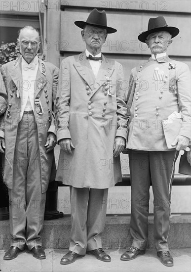 Confederate Reunion - Gen. Harrison of Mississippi, Commander In Chief, with Generals..., 1917. Creator: Harris & Ewing.