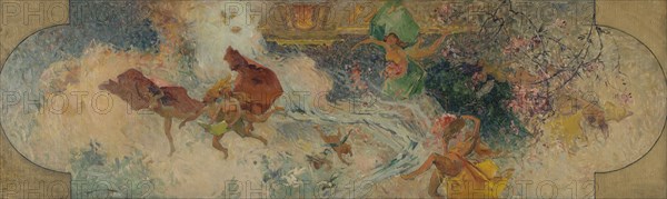 Esquisse pour la mairie d'Aubervilliers : Allégorie (plafond de la salle des fêtes), 1906. Creator: Henri Gaston Darien.