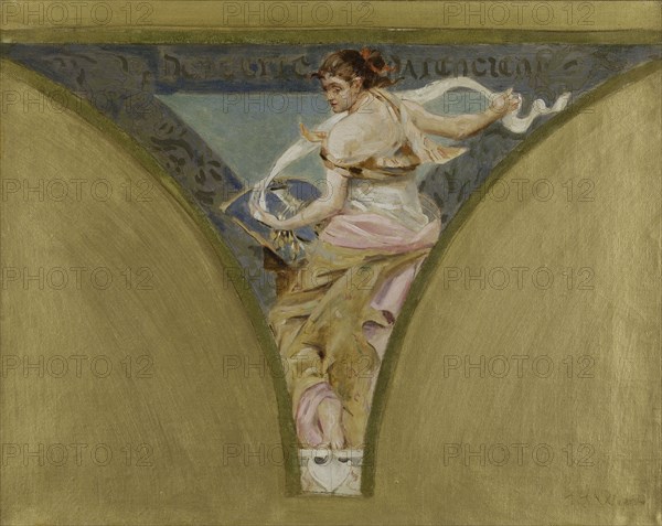 Sketch for the salle des fêtes in the Hôtel de Ville, Paris...lace, between 1889 and 1893. Creator: Jean Joseph Weerts.