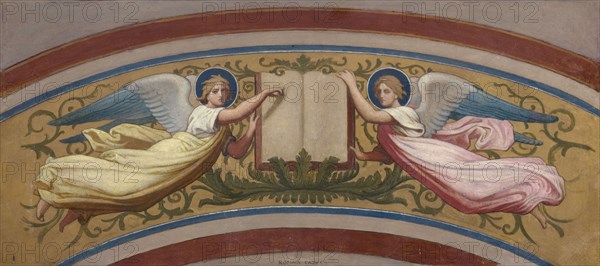 Esquisse pour l'église Saint-François-Xavier : Le livre des évangiles soutenu par..., c.1874-1876. Creator: Romain Cazes.