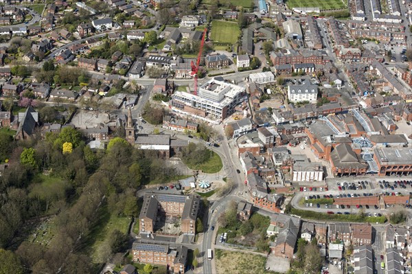 Shakespeare North Playhouse under construction and Prescot High Street Heritage Action Zone, 2021. Creator: Damian Grady.