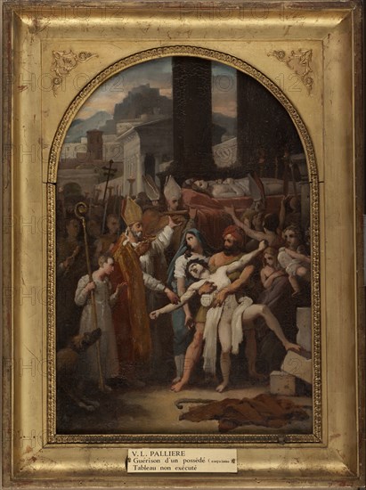 Sketch for the Saint-Gervais church: Healing of a man who was possessed..., c.1819. Creator: Louis Vincent Léon Pallière.