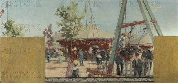 Esquisse pour la mairie de Bagnolet : Eté. La fête de Bagnolet le jour du couronnement..., 1893. Creator: Pierre Vauthier.