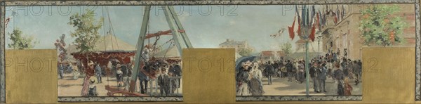 Esquisse pour la mairie de Bagnolet : Eté. La fête de Bagnolet le jour du couronnement..., 1893. Creator: Pierre Vauthier.