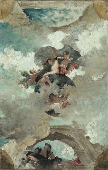 Esquisse pour le plafond du foyer de la Comédie française : Diane reine de la nuit, early 1887. Creator: Guillaume Dubufe.