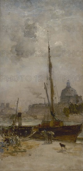 Esquisse pour le salon des Arts de l'Hôtel de Ville de Paris : Le port Saint-Nicolas, c.1889. Creator: Charles Lapostolet.