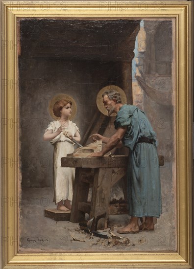Esquisse pour l'église Saint-Louis-d'Antin : Saint Joseph protecteur de l'enfance de Jésus, 1874. Creator: Georges Becker.