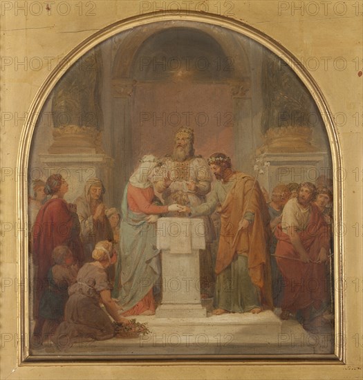 Esquisse pour l'église Saint-Nicolas-du-Chardonnet : Le Mariage de la Vierge, 1857. Creator: Nicolas-Louis-François Gosse.