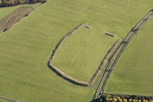 Knolbury, a possible Iron Age univallate hillfort earthwork on Barley Hill, near Chadlington, 2016. Creator: Damian Grady.