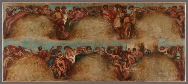 Esquisse pour le salon du Roi du Palais Bourbon - L'Agriculture. La Guerre, begins 1849 ends 1854. Creator: Pierre Andrieu.