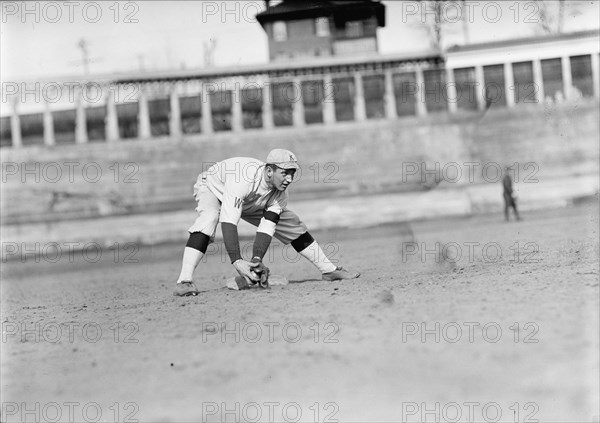 Bill Morley, Washington Al Prospect Wearing Knoxville Reds, Appalacian League Uniform..., ca. 1913. Creator: Harris & Ewing.