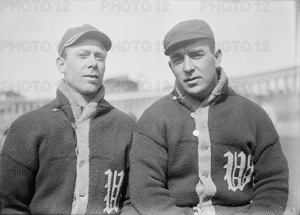 Bob Groom, Frank Laporte, Washington Al, at University of Virginia, Charlottesville..., c1912-1913. Creator: Harris & Ewing.