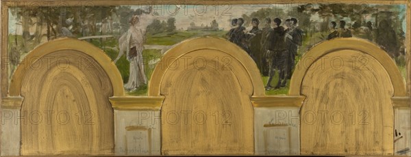 Esquisse pour le salon des Sciences de l'Hôtel de ville de Paris : L'Enseignement de..., c.1888-1892 Creator: Henry Lerolle.