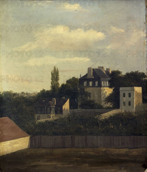 La place Bréda, vue de la rue La Bruyère (actuelle rue Henri-Monnier), en 1833, actuel 9ème..., 1833 Creator: Georges Viard.