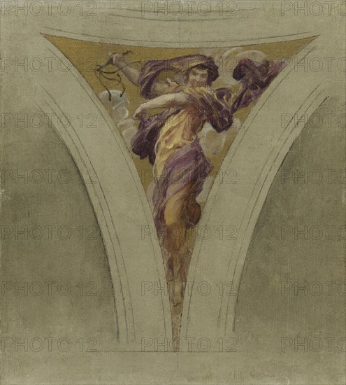 Sketch for the dome above the escalier des fêtes in the Hôtel de Ville...between 1888 and 1899.  Creator: Francois Schommer.