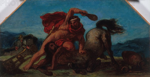 Esquisse pour le salon de la Paix à l'Hôtel de Ville de Paris : Hercule tuant le..., c1849 - 1852. Creator: Eugene Delacroix.