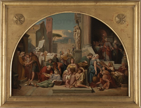 Esquisse pour l'église Sainte-Elisabeth : Les sept oeuvres de miséricorde, between 1844 and 1848. Creator: Jean Louis Bezard.