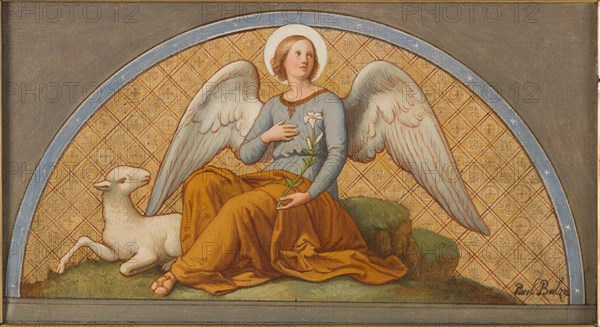 Esquisse pour l'église Saint-Joseph : L'Ange de douceur et de chasteté - Apothéose..., 1870. Creator: Jean-Paul-Etienne Balze.