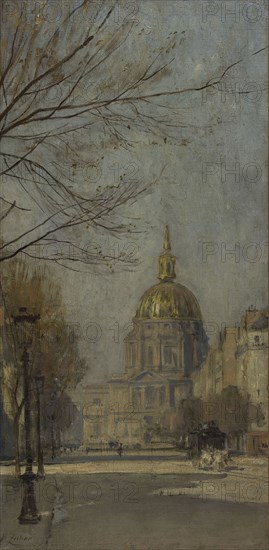 Sketch for the escalier des Fêtes in the Hôtel de Ville...Boulevard des Invalides...1889 and 1891.  Creator: Jean Henri Zuber.