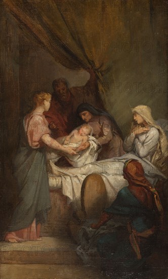 Esquisse pour l'église Notre-Dame-de-Clignancourt : La Naissance de la Vierge, 1866. Creator: Nélie Barbe Hyacinthe Jacquemart.