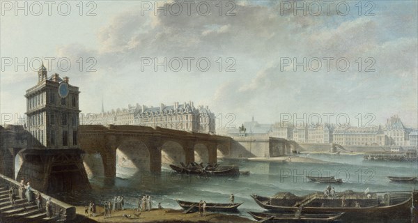 La Pompe de la Samaritaine, le Pont-Neuf et l'île de la Cité, le quai de Conti, vus..., before 1771. Creator: Nicolas Raguenet.