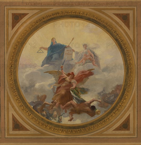 Esquisse pour la mairie du 6ème arrondissement de Paris. Liberté. Egalité. Fraternité, 1887. Creator: Leon Pierre Urbain Bourgeois.