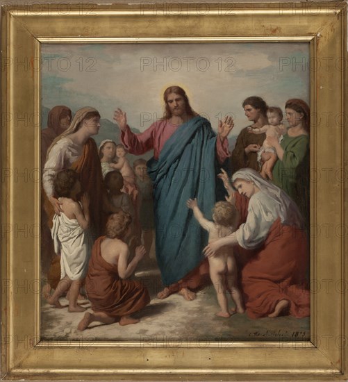 Esquisse pour l'église Notre-Dame-des-Blancs-Manteaux : Le Christ au milieu des enfants, 1873. Creator: Charles-Henri Hilaire Michel.