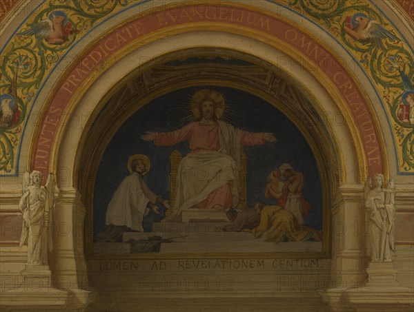 Esquisse pour l'église Saint-François-Xavier : "Le Christ lumière des nations", c.1871 - 1875. Creator: Alexandre-Dominique Denuelle.