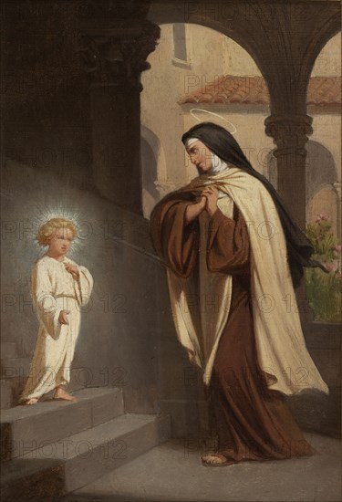 Esquisse pour l'église Saint-Louis-en-l'Ile : Jésus apparait à sainte Thérèse, 1866. Creator: Charles Emile Hippolyte Lecomte-Vernet.