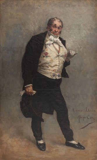 Portrait de Lhéritier (Romain Thomas, dit), acteur (1809-1885) dans le rôle de Cordenbois..., 1881. Creator: Georges Jules Auguste Cain.