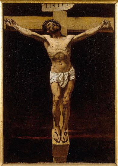 Le Christ en croix, esquisse pour la salle d'audience de la Cour des Assises du Palais..., c.1873. Creator: Leon Joseph Florentin Bonnat.