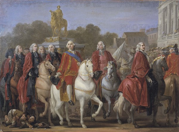 Inauguration de la statue de Louis XV sur la place du même nom, par le corps de..., le 20 juin 1763. Creator: Joseph-Marie Vien the Elder.